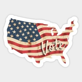 Vote - USA Flag Vintage Sticker